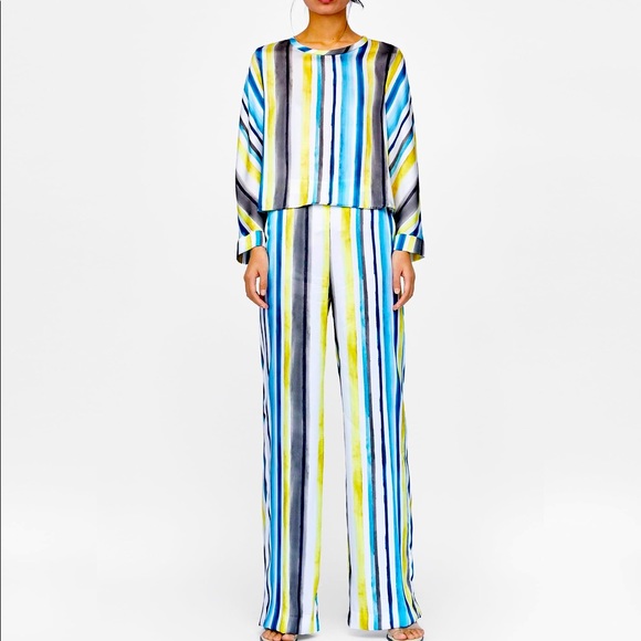 Zara Pants - HOST PICK 💫 Zara striped co-ord - pants & top, S